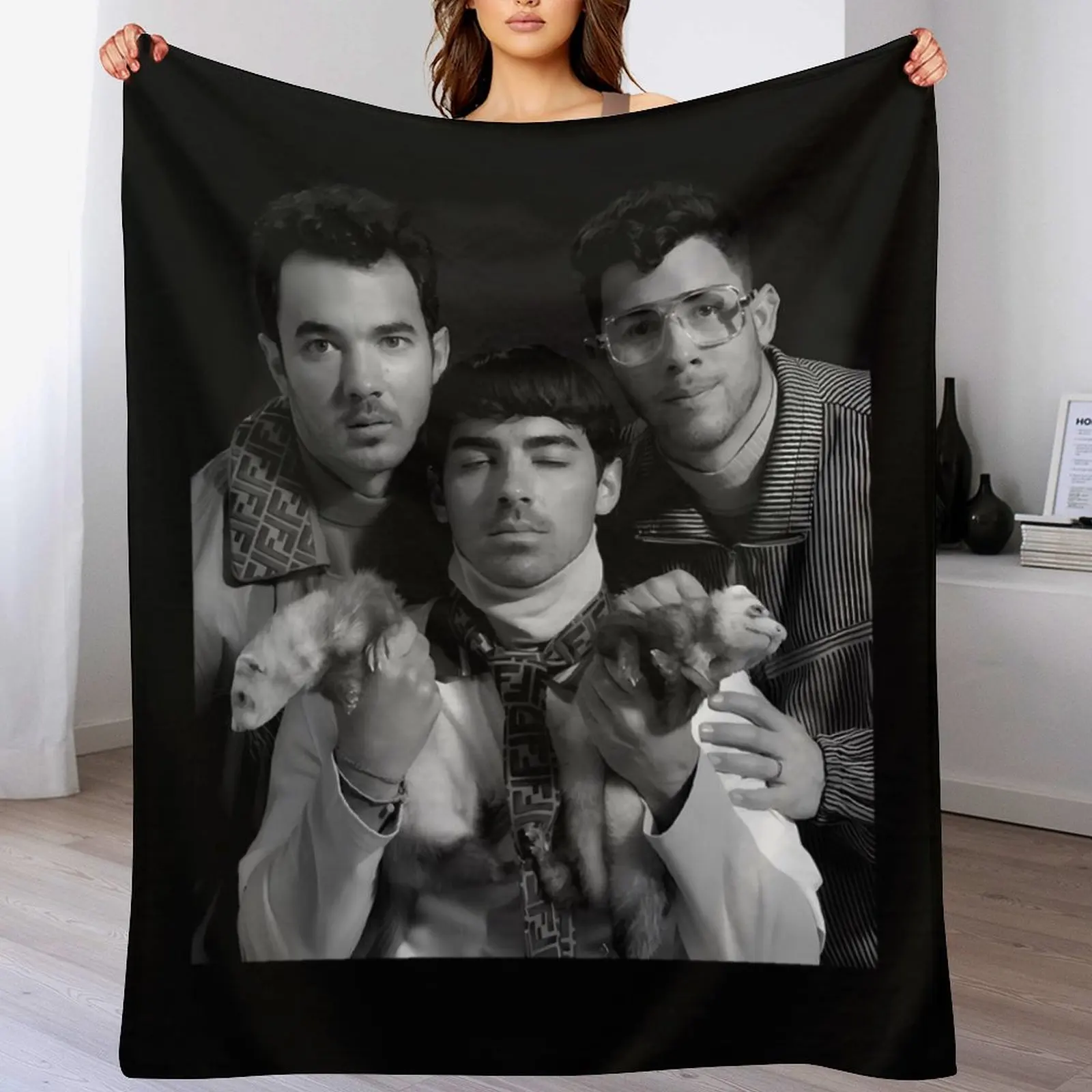

Joe Jonas Band Five Album One Night The Tour Merch Jonas Brother Throw Blanket Decorative Sofas Extra Large Throw Baby Blankets