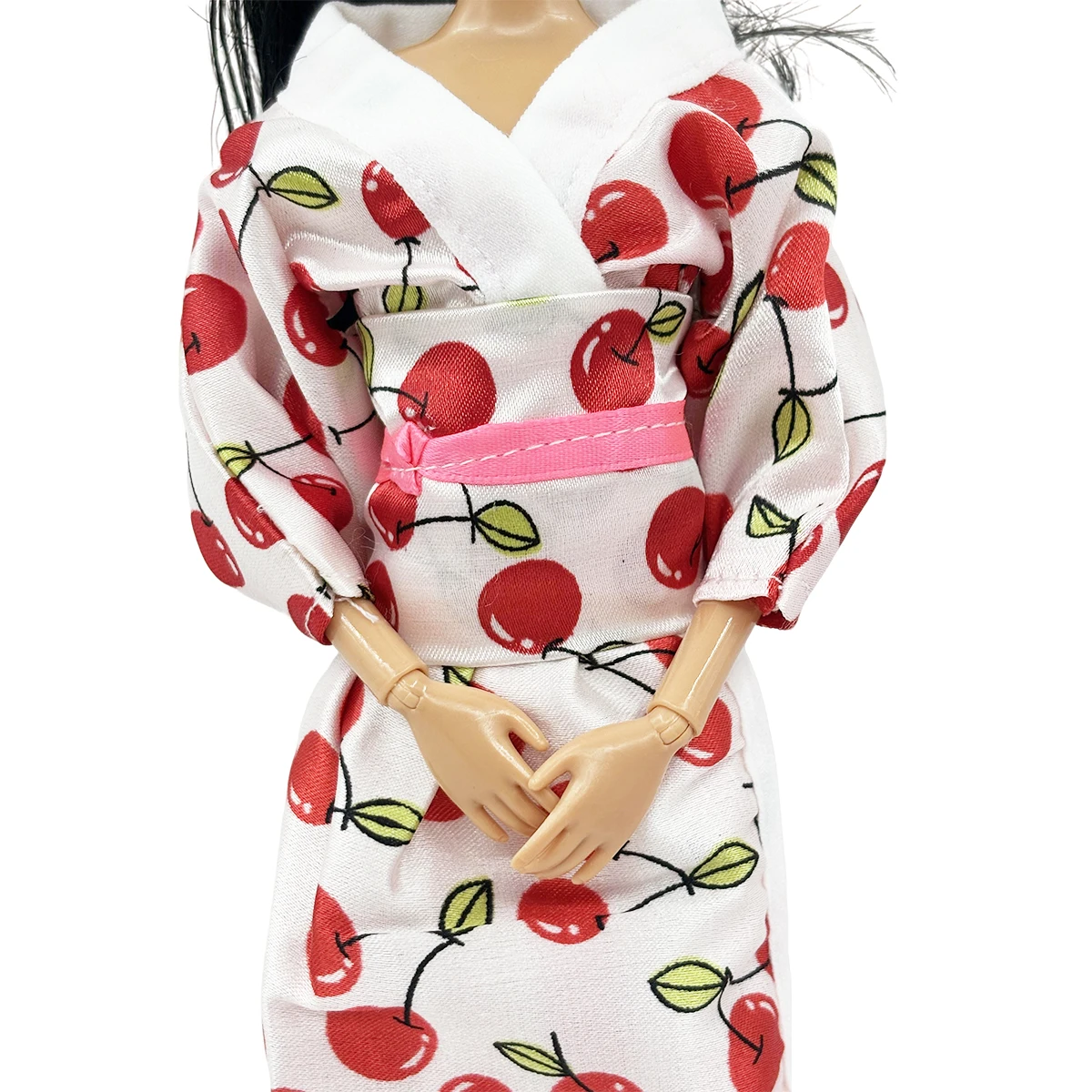 Ropa y accesorios para muñecas de 11,5 pulgadas/30cm, Kimono elegante con estampado de cereza, juego de muñecas de vestir a la moda, juego de simulación DIY