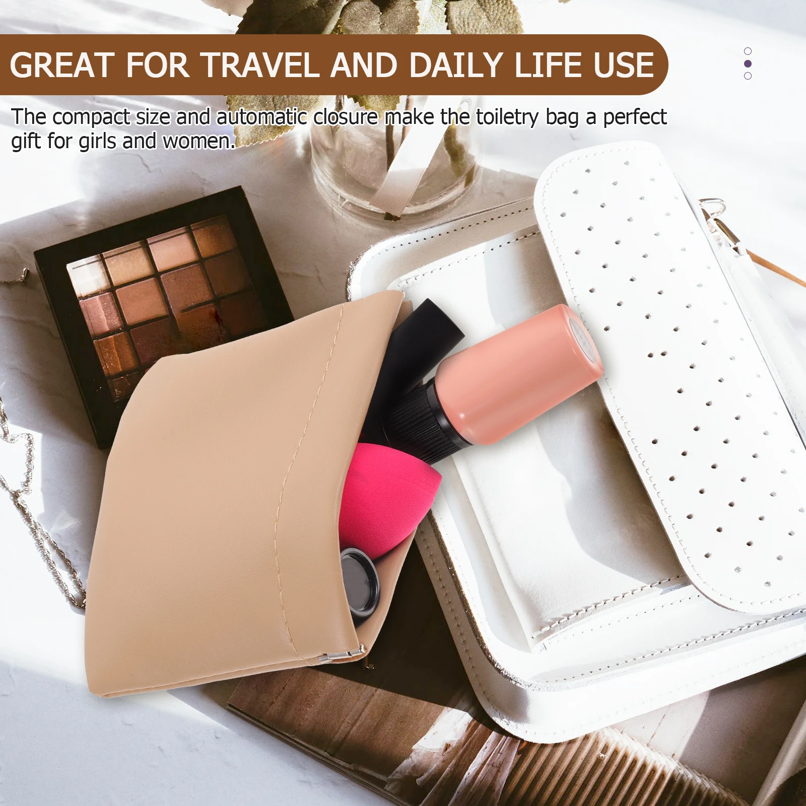 

4pcs Makeup Bag ganizer Toiletry Travel Pouches Lipstick Storage Portable Compact Size Girls Women Gifts