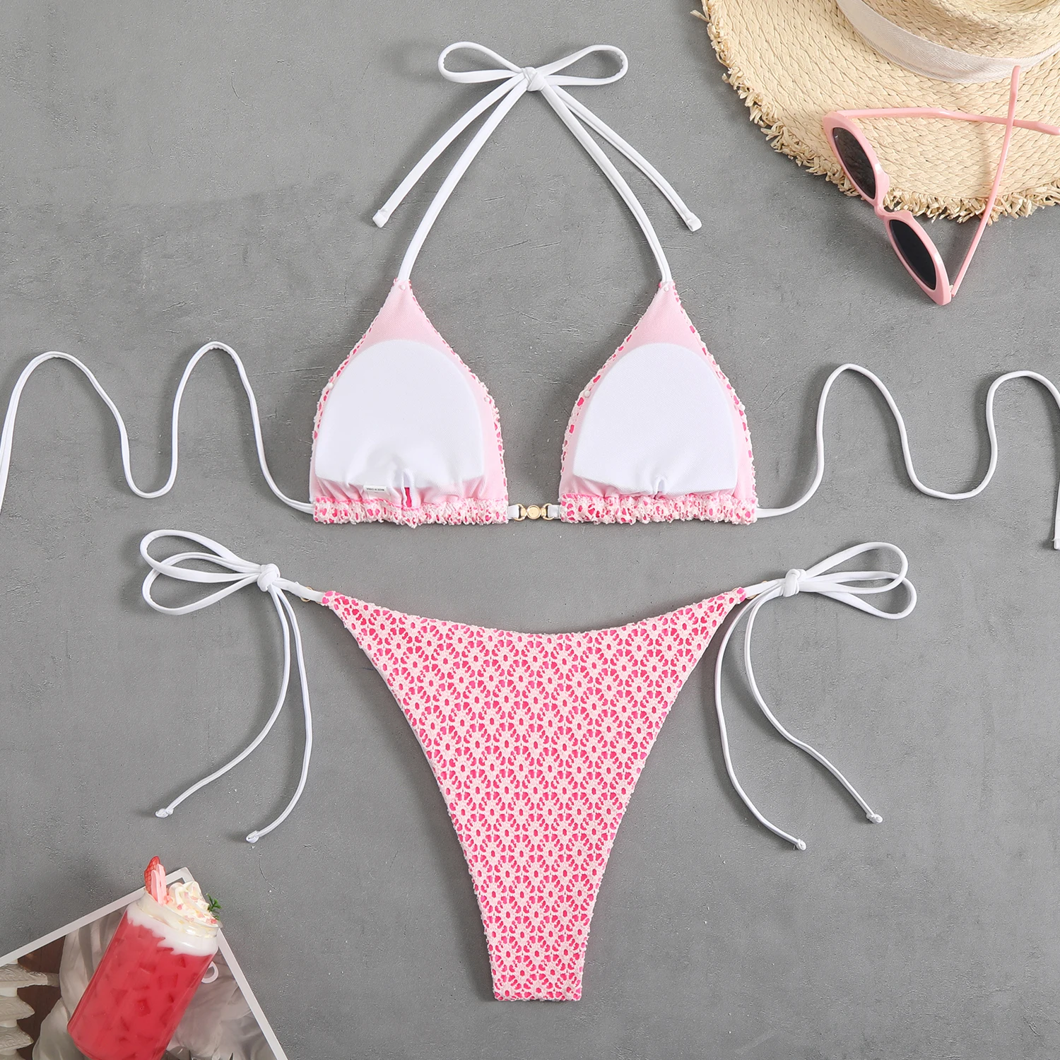 2026 Halter String Bikinis Sexy Triangle Swimsuit Women Plaid Swimwear Female Bathers Bathing Swimming Swim Suit Beachwear view 6