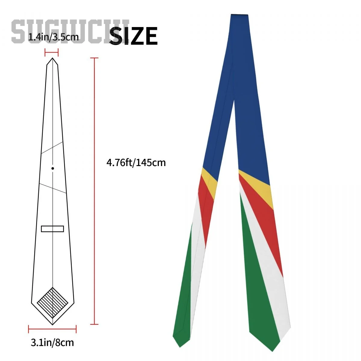 Seychelles Flag Emblem Men Women Neck Ties Casual Plaid Tie Suits Slim Wedding Party Business Necktie Gravatas