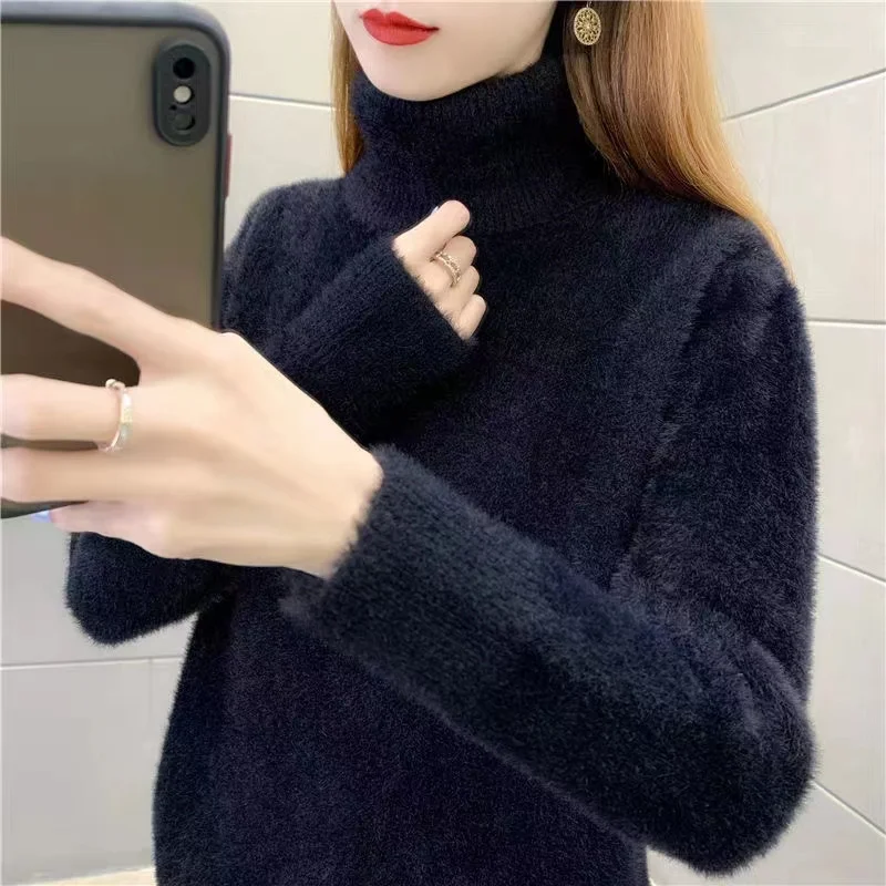 Suéter de Punto para Mujer Dongguan Daliang, Calidad Premium, Nuevo, de Chaoan, Cuello Alto, Manga Larga, Moda Otoñal