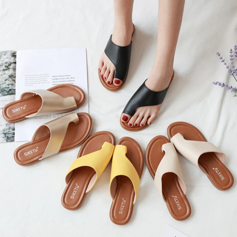 

Women's Summer Flip Flops Flats Shoes Designer Casual Beach Slippers Slides Women Comfort Open Toe Slipper Sandal Footwear