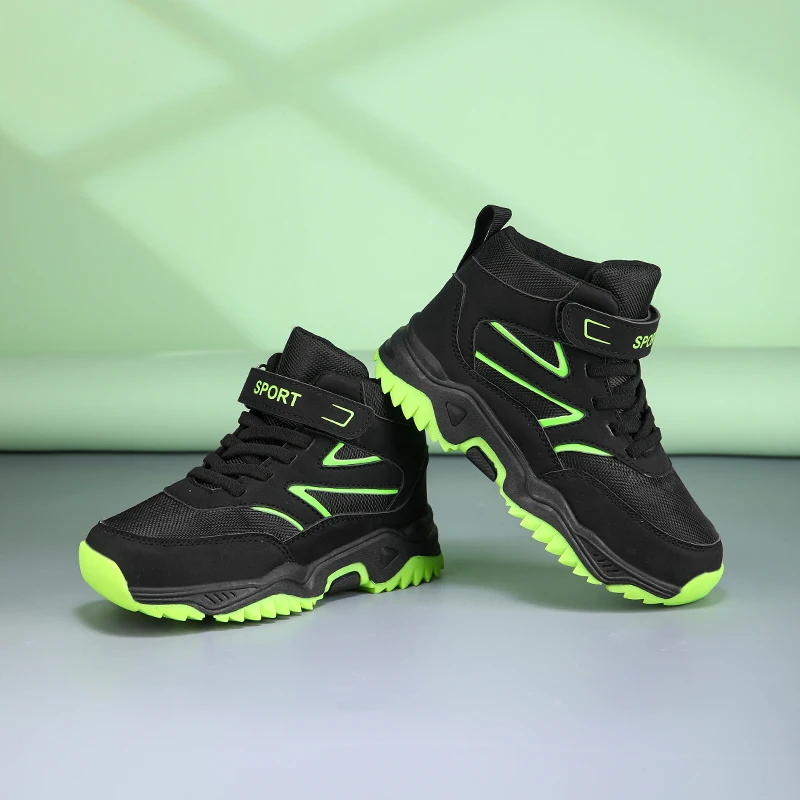 حذاء رياضي كاجوال للأطفال يسمح بمرور الهواء للشتاء مريح وناعم للأولاد بخطاف وحلقة غير قابل للانزلاق للمشي لمسافات طويلة وتسلق الجبال أحذية رياضية