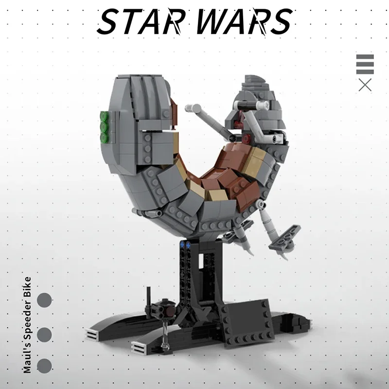 Gobricks MOC Interstellars Movie Flying Motorcycle Building Blocks kit Maulss Speeder Bike Model Toys Bricks Kids Birthday Gift