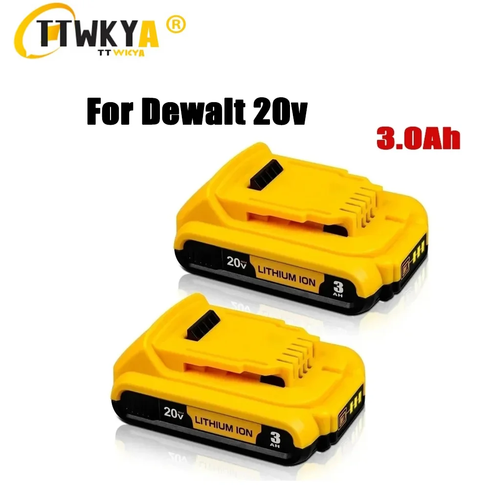 Batería de repuesto para Dewalt, pila de 3000mAh y 20V para DCB200, DCB200, DCB101, DCB115, herramienta eléctrica,