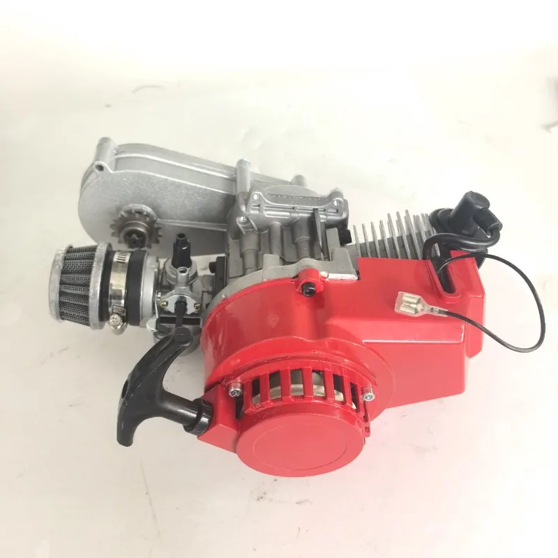 49CC Full Aluminum Hand Pull 2 Stroke  Engine With Reduction Gear Box Mini Dirt Bike Power Motor Replacement Part