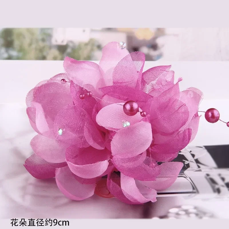 New Fashion Cloth Art Flower Brooch Pin Pearl Crystal Lapel Pins and Brooches for Women Corsage Elegant Jewelry Accessories