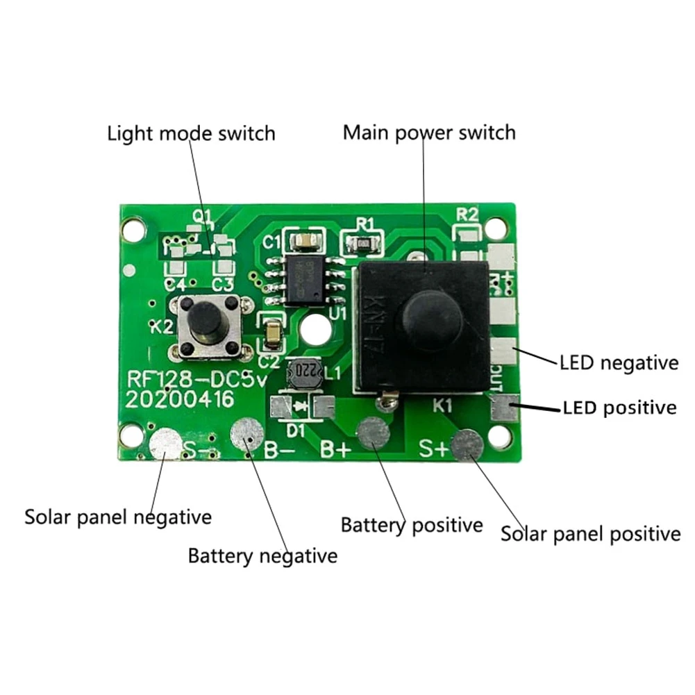B29C-5X 1.2V Solar Lamp String Control Board Circuit Board With Switch Solar Street Light Control Panel Controller Module