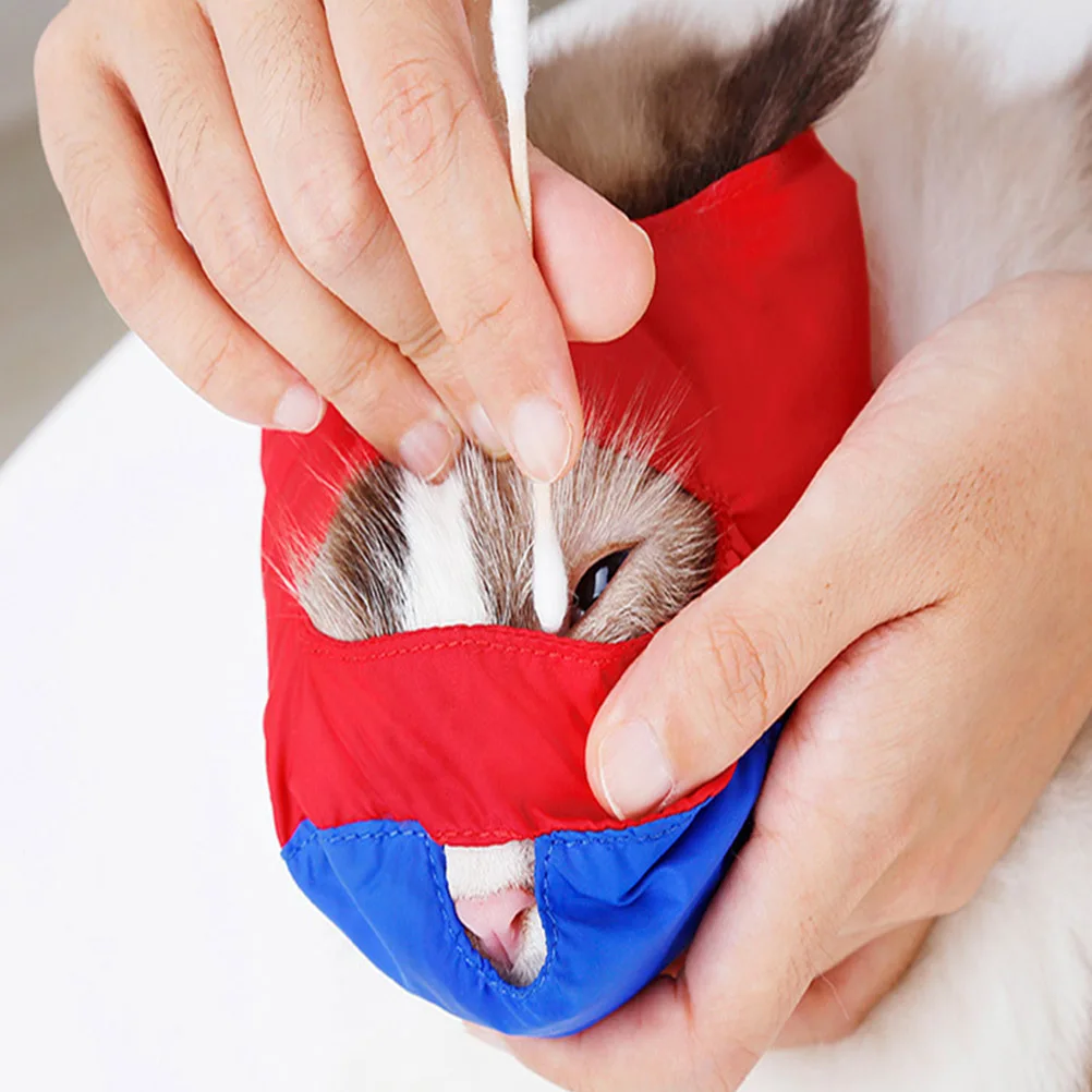 

Red Nylon Cat Muzzle For Grooming Bathing Anti Bite Pet Retain Tool Safe Durable Cats Mouthpiece Protection 18-26Cm