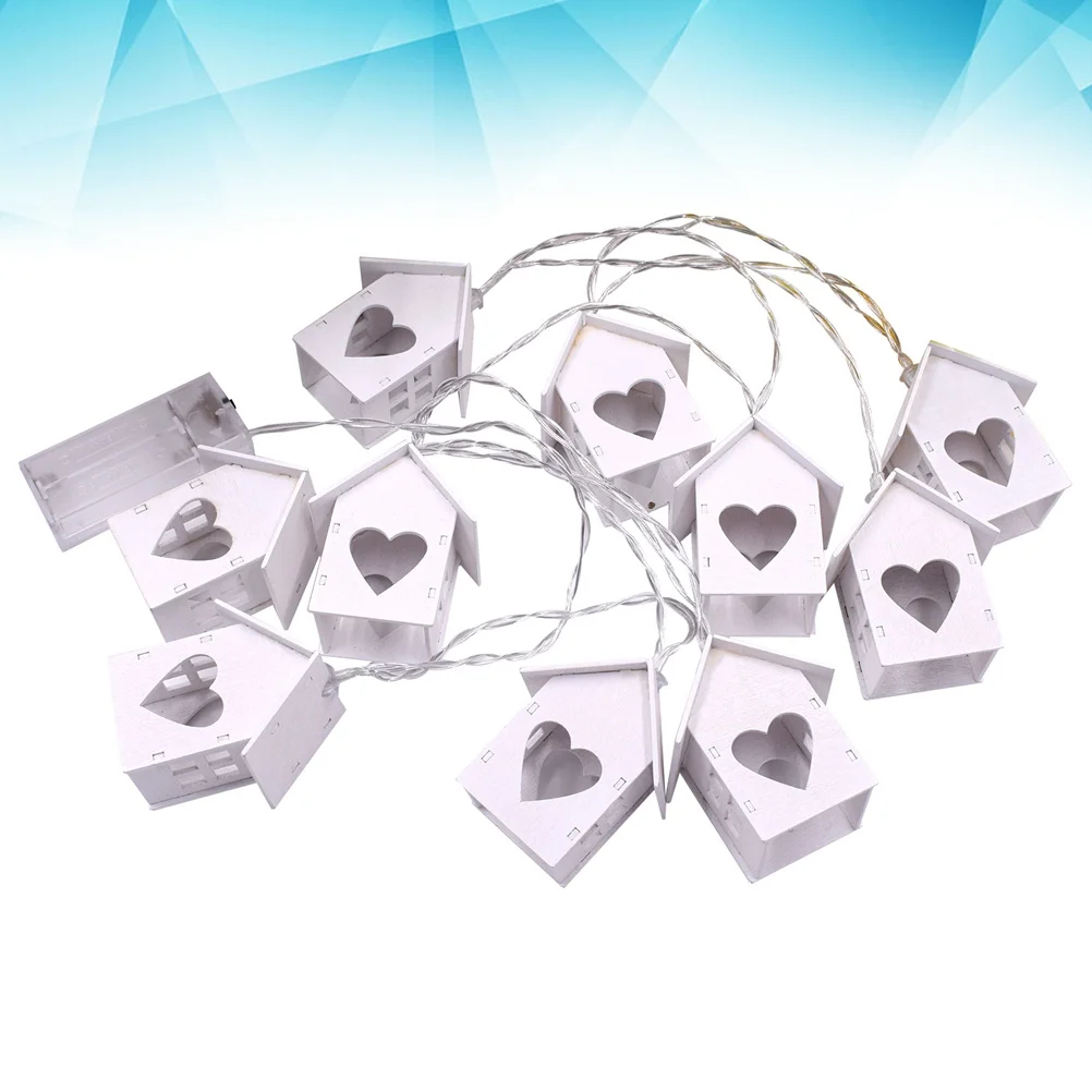 

2M LED Fairy Lights Heart-Shaped Wooden Warm White for Christmas Party Holiday Event Garden Bedroom Store