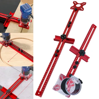 확장 라우터 밀링 그루브 브래킷, 목공용 알루미늄 캐비닛 하드웨어 지그, 9-61cm 반경 원형 절단 지그, 3 in 1