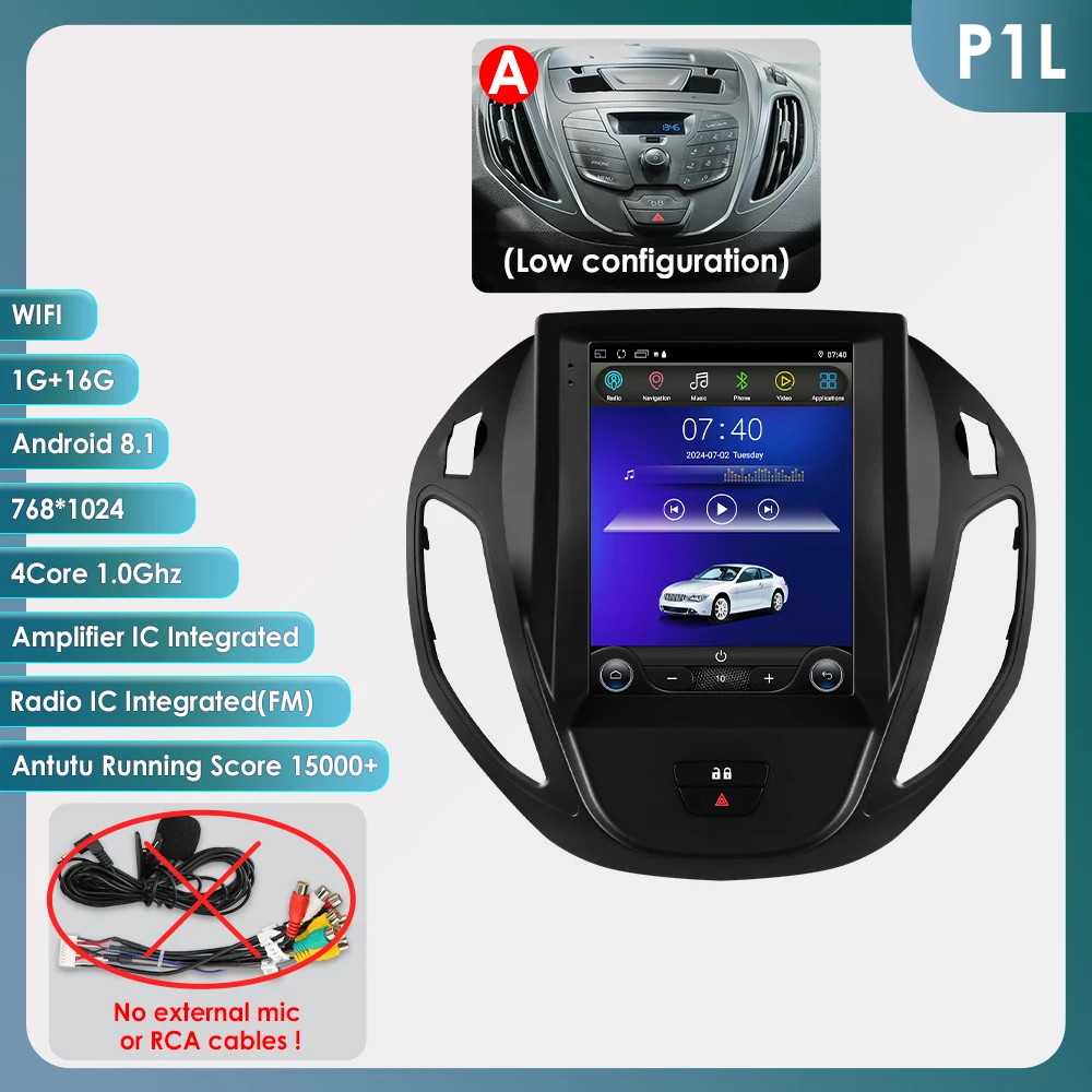 9.7Inch Android13 Autoradio Multimedia Voor Ford Transit Tourneo 2012-2023 Gps Autoradio Carplay 4G Intelligente Speler 360Camera