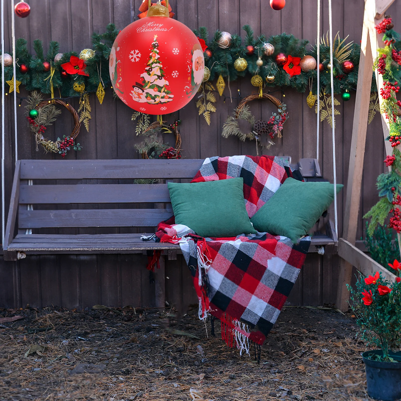 

Parliky Inflatable Christmas Large Outdoor Decor PVC Set Holiday Yard Ornament