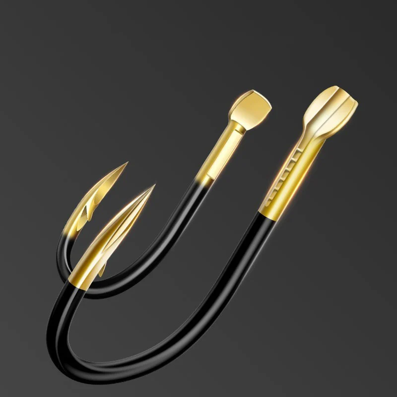 Fish Hook Anti-winding Tooth Hook With Barbs Double Hooks Tie The Finished Product Fishing Accessories Iseuni Fishing Hook Set
