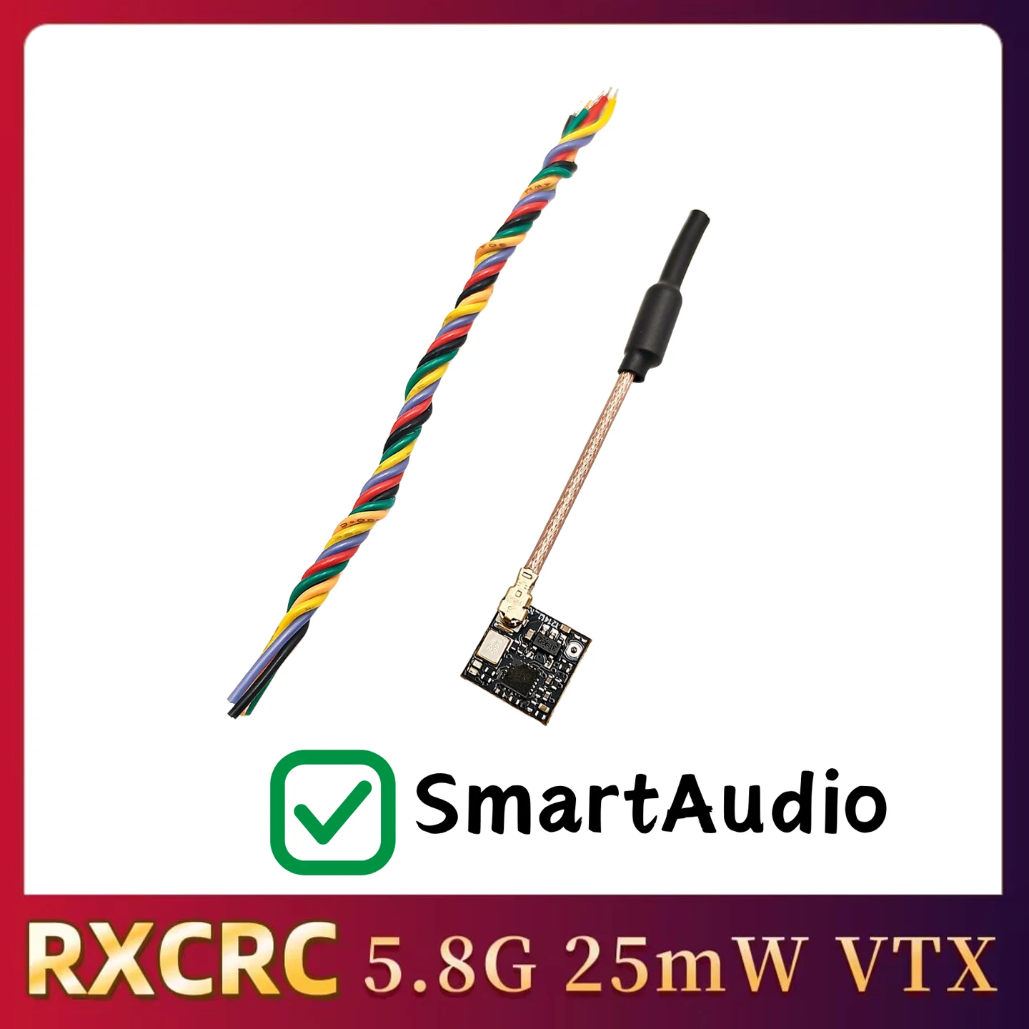 RXCRC 5.8GHz 48CH FPV 25mW Analog Video Transmitter Module 10mm Ultra-Compact Support OSD,For FPV Drone RC Aircraft Fixed Wing. - view 4