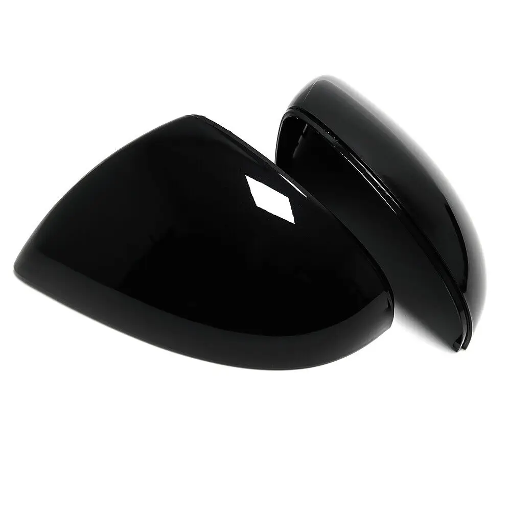 Gloss Black Auto Side Rearview Mirror Cover Caps Wing Mirror Housing For VW Touareg 2011 - 2018 7P6857537 7P6857538