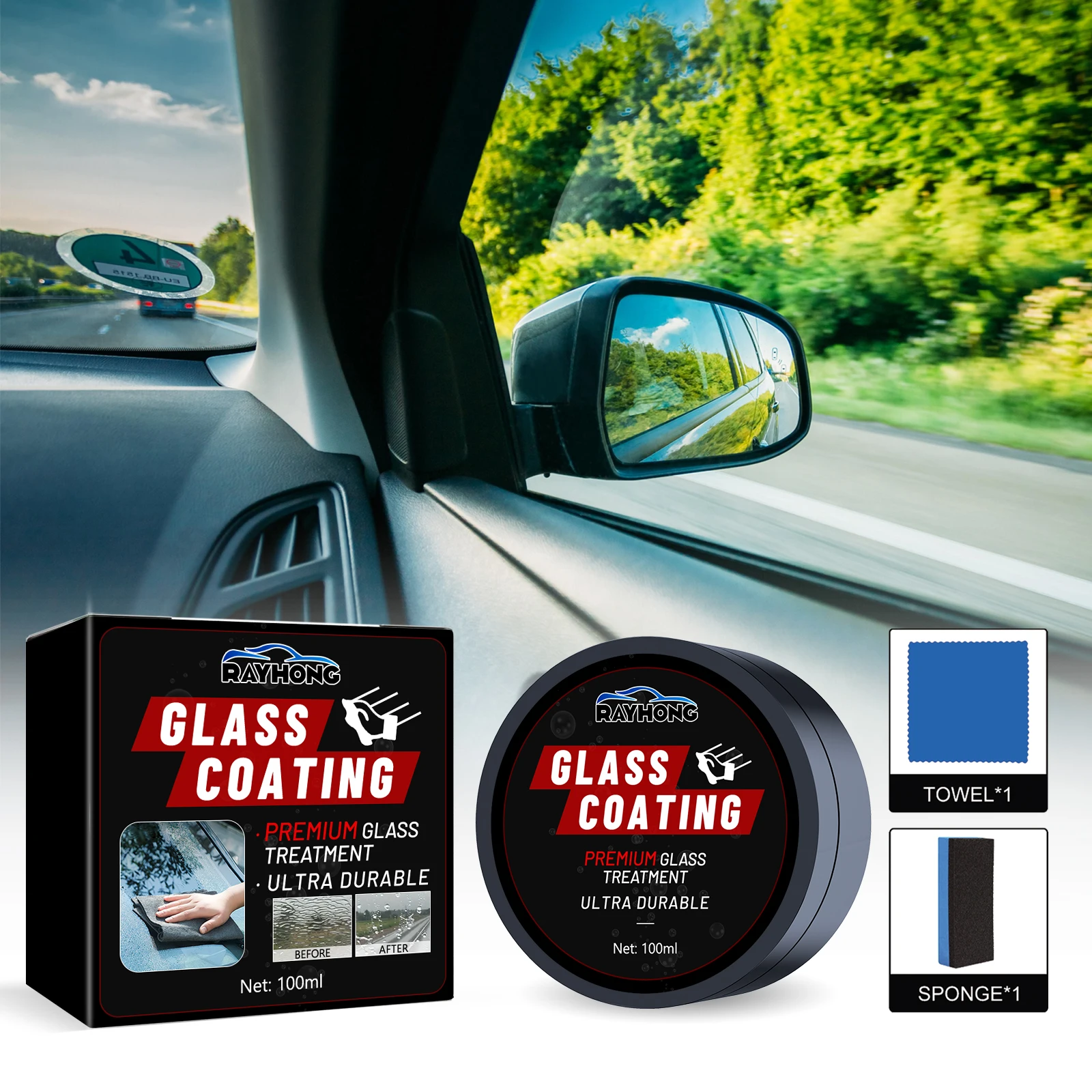 Windshield Cleaning Paste Remove Oil Stains Clean Windshield Coating Automotive Waterproof And Rainproof Coating Curing Paste