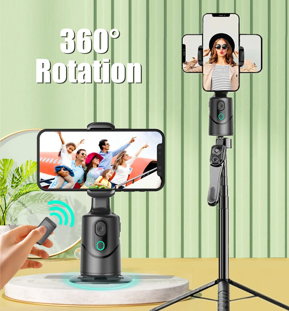 Ai Smart 360°Rotation Auto Face Tracking Gimbal All-in-one Selfie Stick For Smartphone Video Vlog Stabilizer Tripod Phone Holder