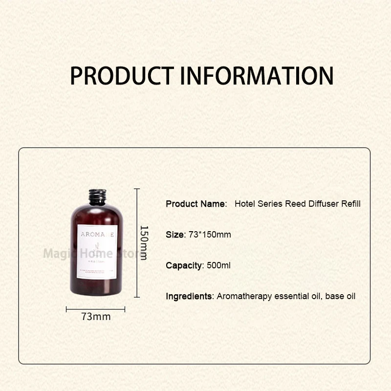 Imagem -06 - Óleo Essencial de Substituição Difusor Reed Perfumes de Interior de Alta Capacidade Aromaterapia Hotel Fragrância Doméstica Refil 500ml