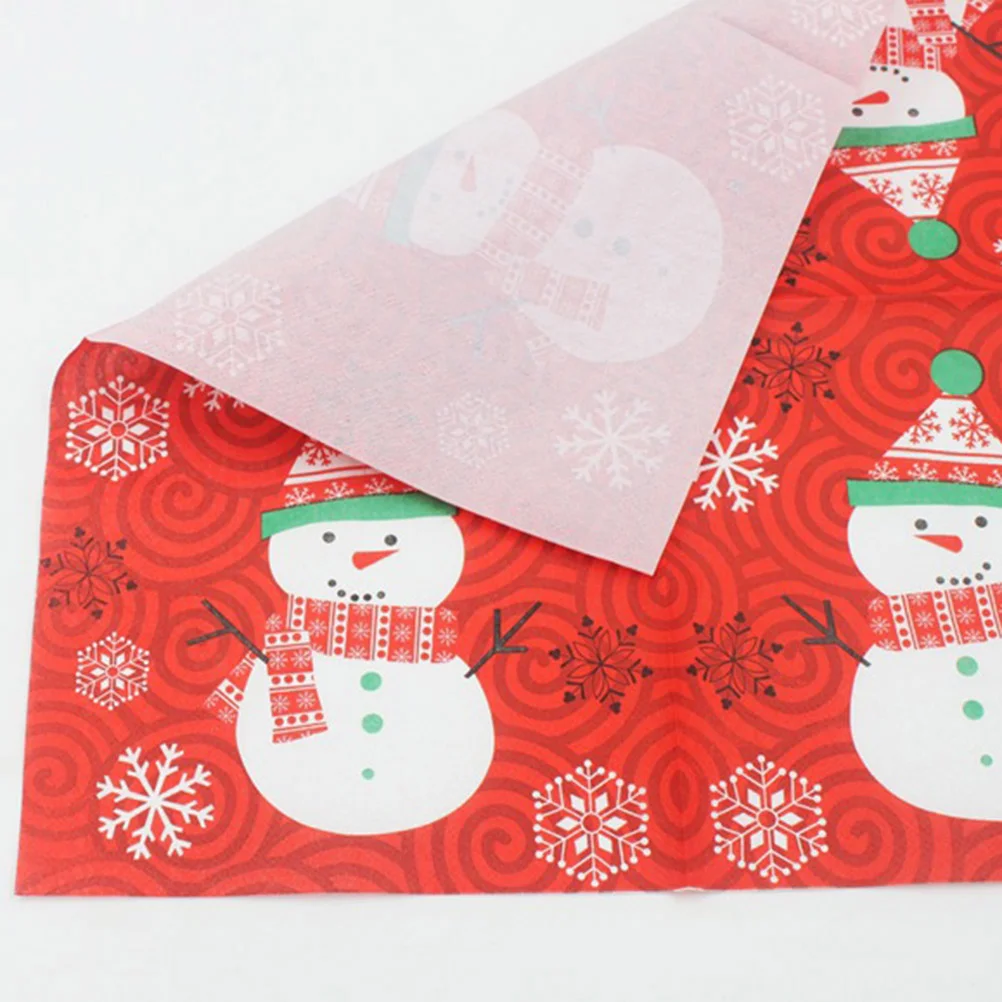 Snowman Christmas Stickers Holiday Party Decorations Supplies Printed Napkins Dinner Snowflake Wrapping Paper