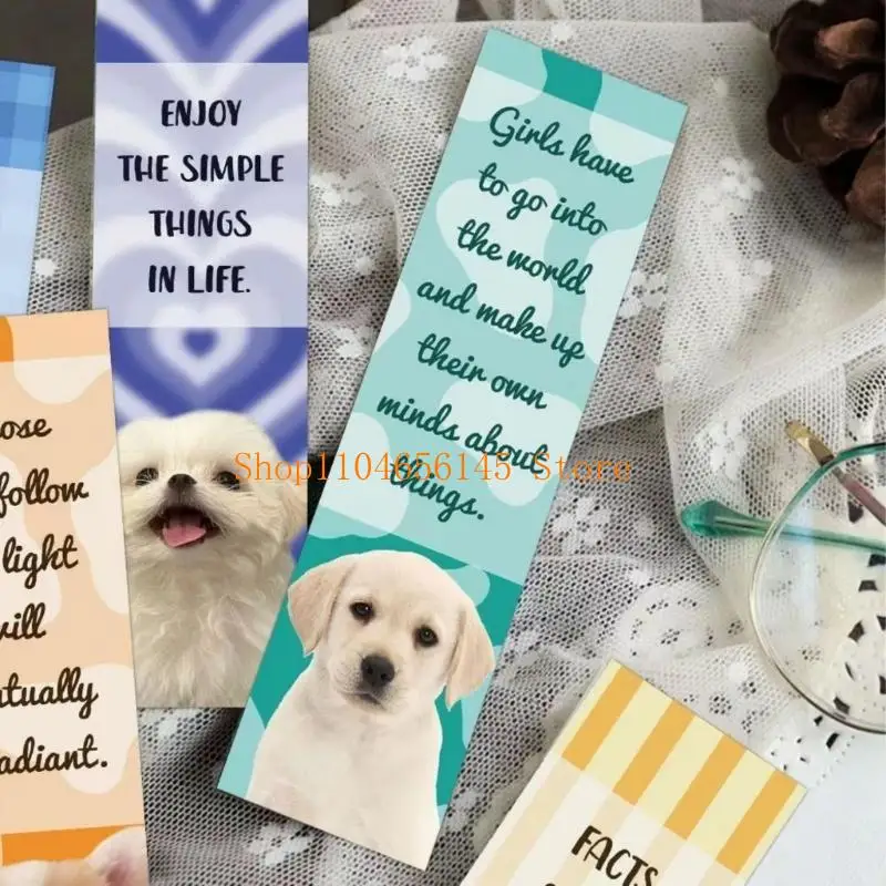 5ASD 30 FEUILLES / Set Dog English Inspirational Book Marker Page Marker Creative Paper Bookmarks Reading Supplies