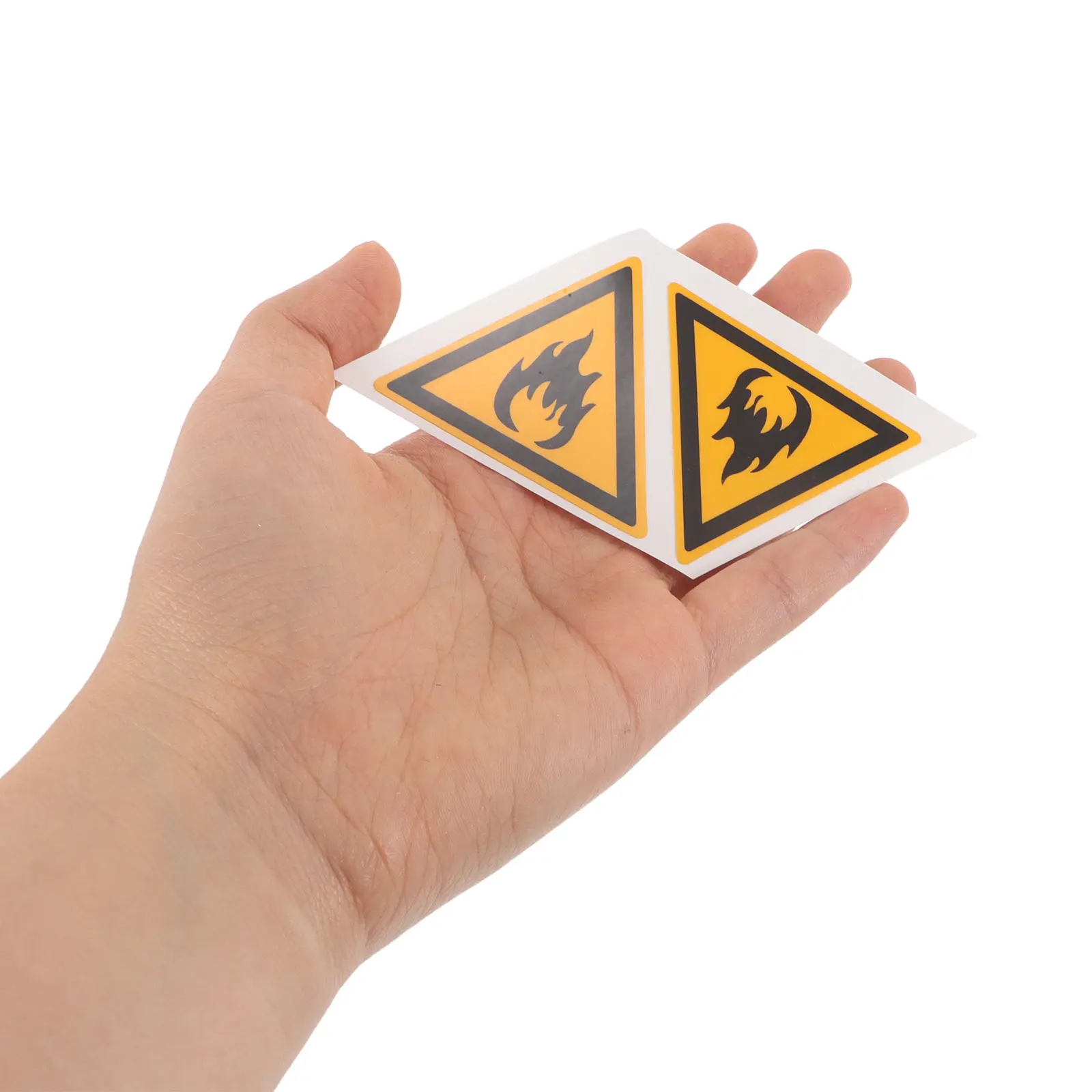 4 pegatinas de seguridad contra incendios, autoadhesivas, impermeables, calcomanías de advertencia para contenedores de basura, señales visibles de llama para parques y escuelas