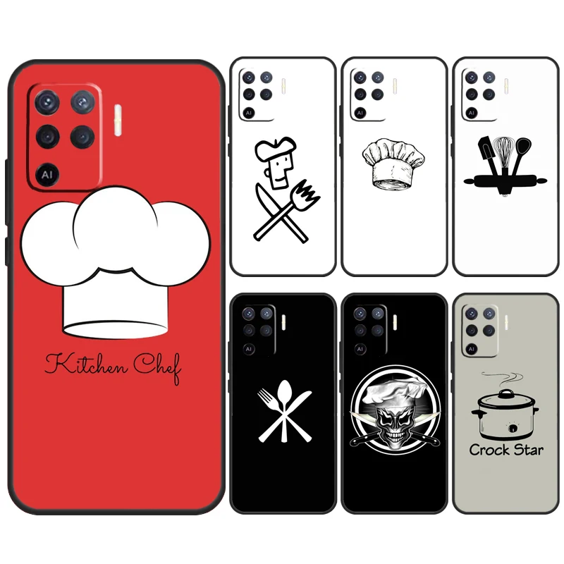 Cooking Chef For OPPO A79 A54 A74 A94 A58 A78 A98 A5 A9 A53 A52 A72 A15 A16 A17 A57 A77 A76 A96 Case