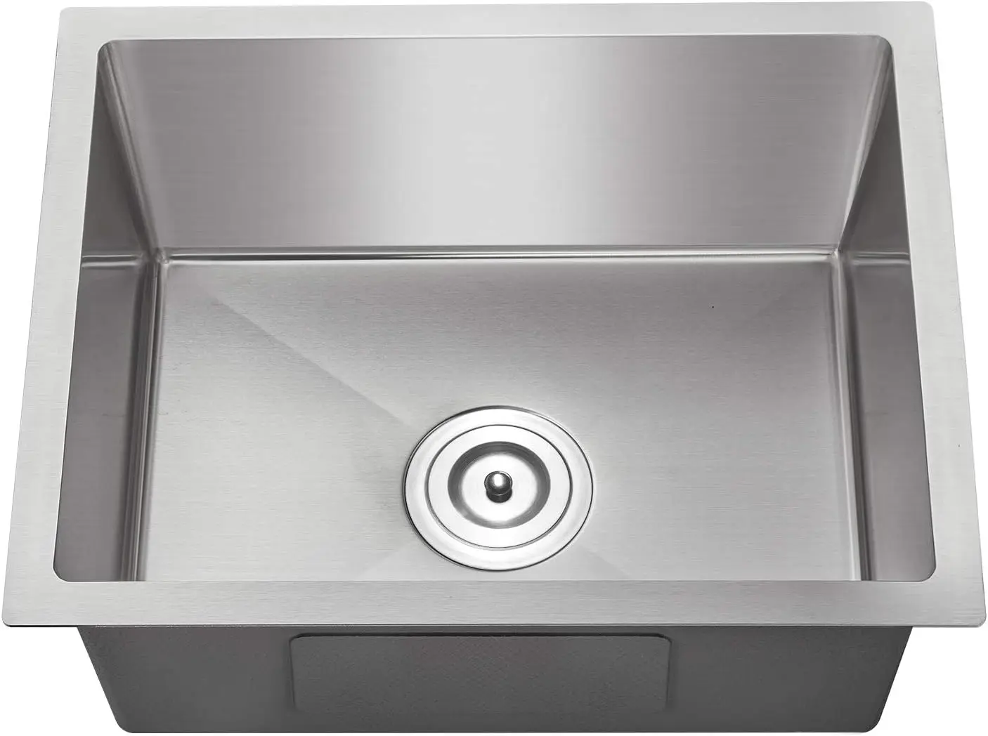 20"×16" Brushed Nickel SUS304 Stainless Steel Undermount Single Bowl Prep Kitchen Sink, 20 Inch Handmade 9 Inch Deep Small Washing Basin With Drain Strainer For Kitchen Island Bar Renovation
