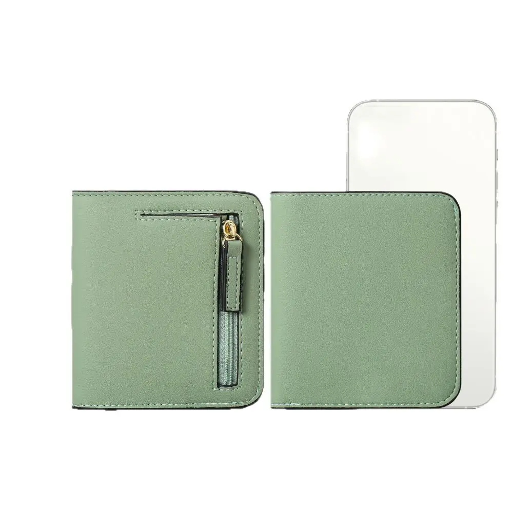 Card Storage Bag PU Women's Short Wallet Short Clutch Zipper Printed Card Bag Multi Slot Portable PU Leather Card Holder Outdoor