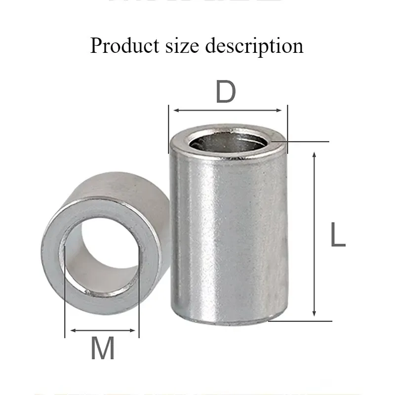50/100pcs Aluminum washer round hollow no thread standoff spacer M3 M4 M5 M6 M8  length 2/3/4/5/6/8/10/12mm