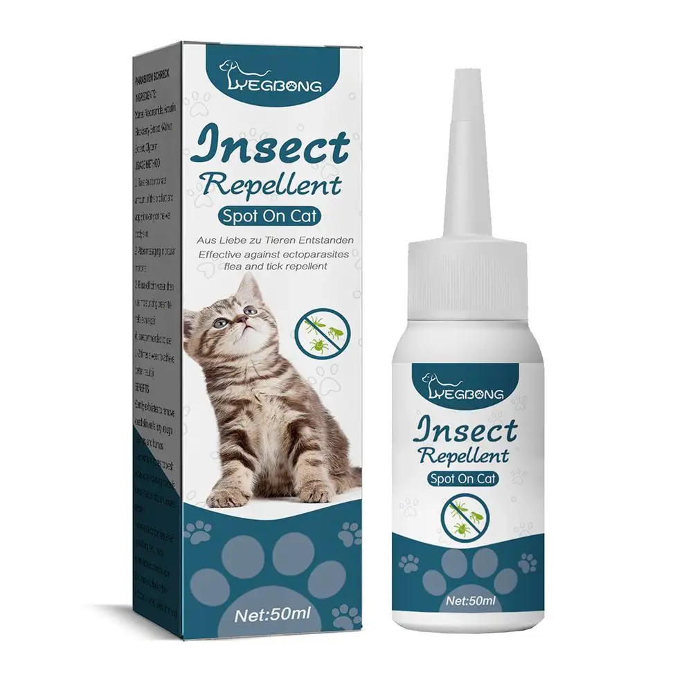50 ml Haustier-Floh-Mörder-Tropfen, Anti-Floh, Katzen, Zecken, Läuse, Milbenentfernung, lindern Juckreiz, Hunde, Ringelflechte, Behandlung, Haustier-Insektenentfernung