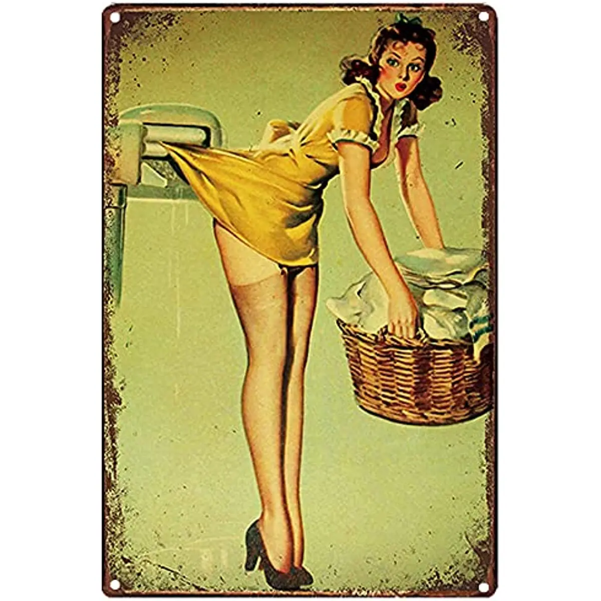 Vintage Tin Metal Signs Sexy Female Electric Welder Iron Artwork Tinplate Wall Decoration Retro Nostalgic Wall Home Decor Poster