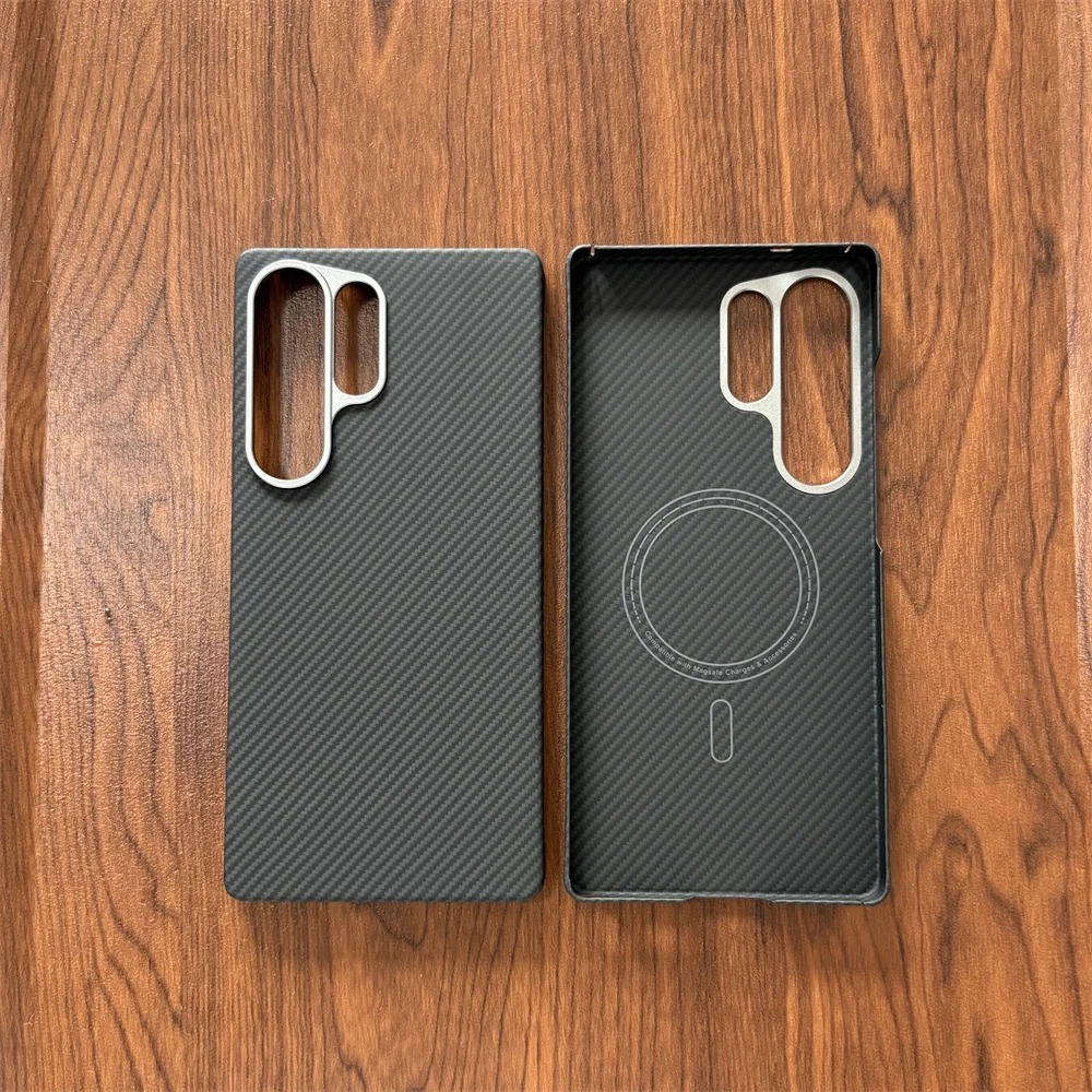 Casing Serat Karbon Aramid untuk Samsung S25 Penutup Cangkang Pelindung Ultra Magnetik untuk Casing Karbon Ultra Galaxy S25 S24