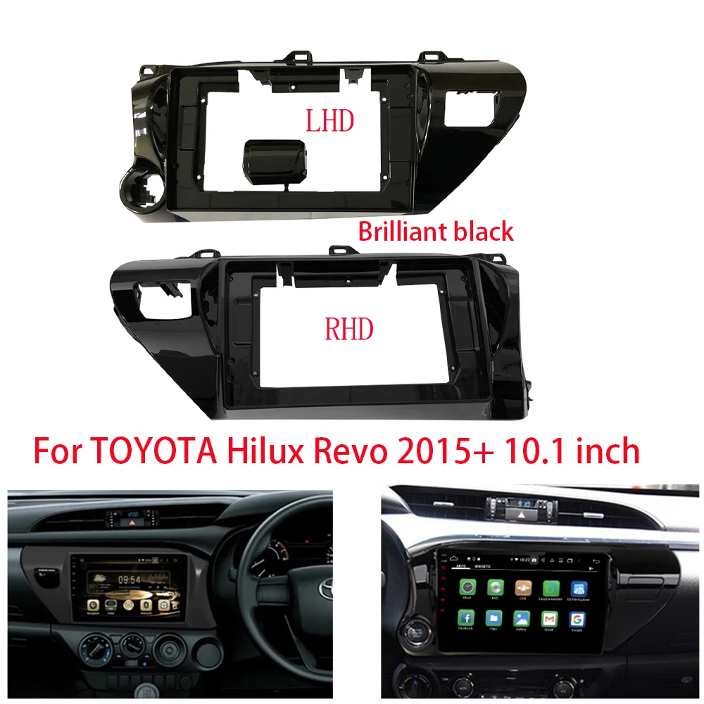 

10,1-дюймовый для TOYOTA Hilux Revo 2015-2018 автомобильный радиоприемник Android стерео GPS MP5 плеер корпус рамка 2 Din головное устройство Fascia Dash Cover