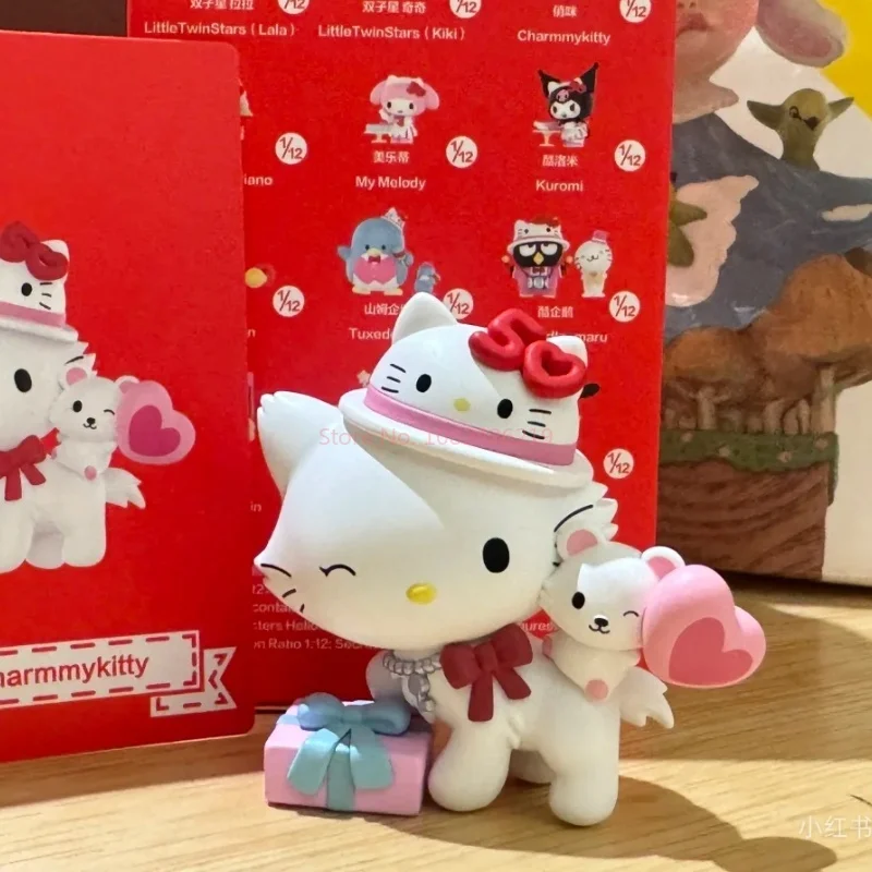 Nowe oryginalne postacie Sanrio pudełko z niespodzianką Hellokitty 50. rocznica seria zabawek Anime rysunek tajemnicze pudełko wystrój prezent na boże narodzenie