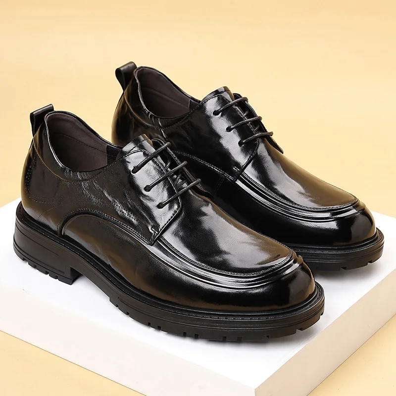 

Cowhide Leather Shoes Men's Business Dress Leather Shoes Groom Wedding Casual Men Shoes
