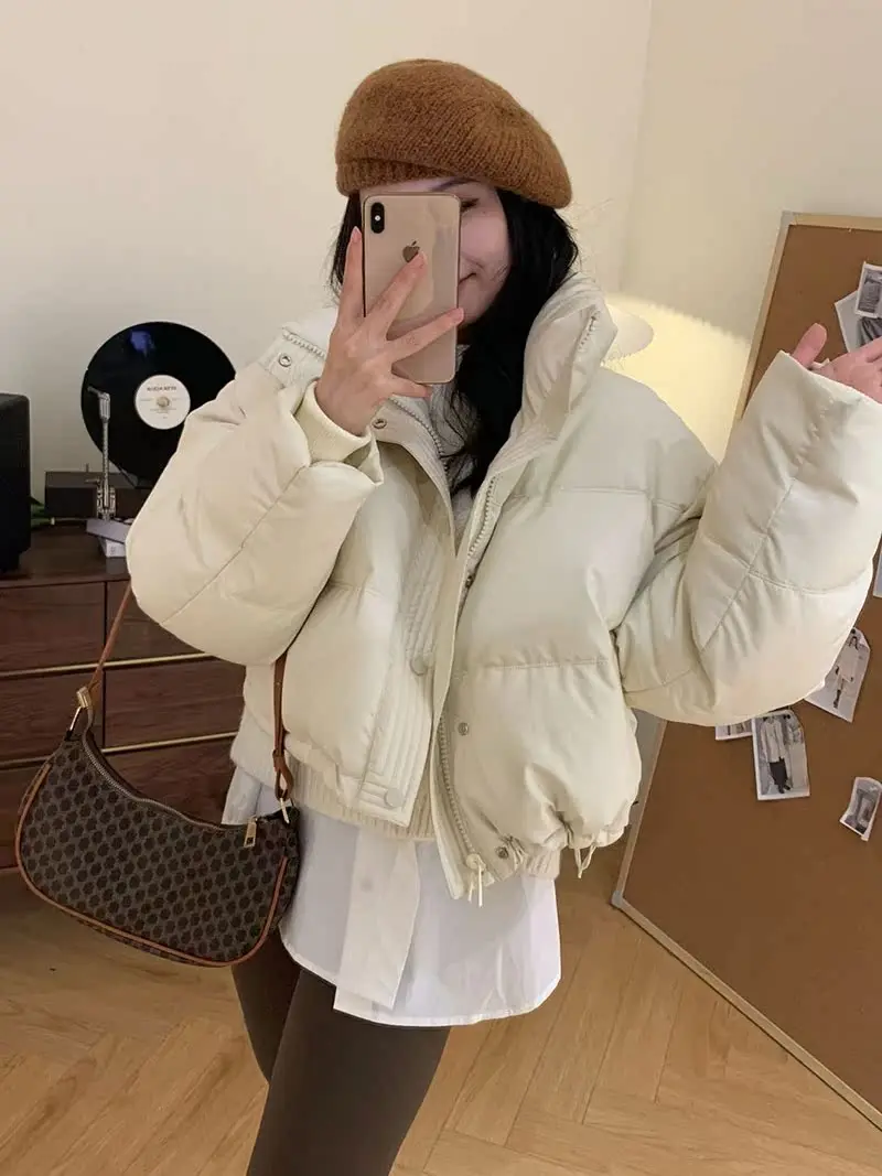 een ort Women's down Jaet Winter 2025 New High-End Sense Bread Street Sle Thin Coat Korean Version Straight Tube