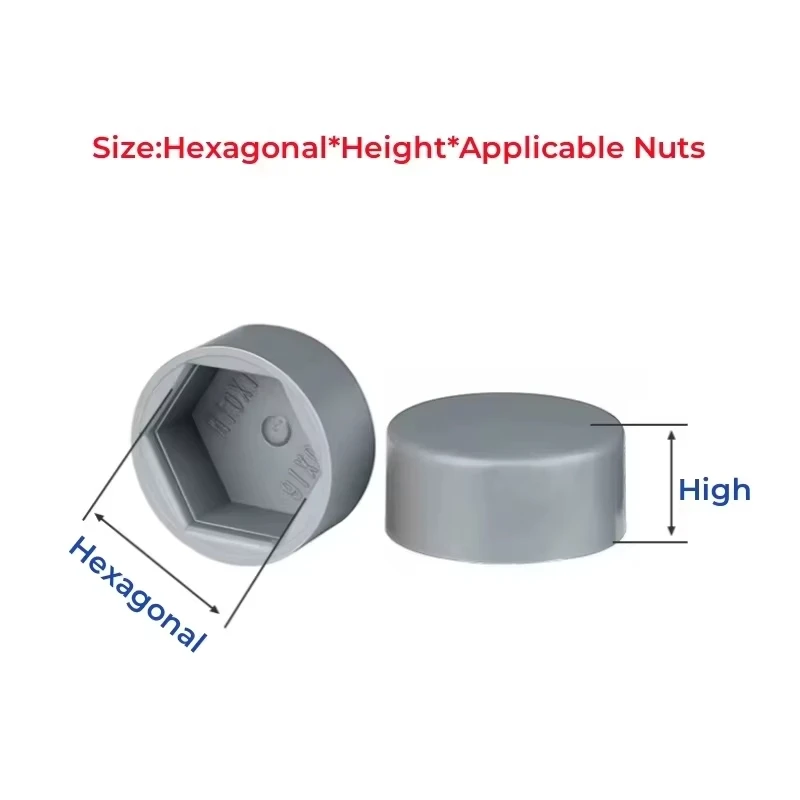 M4 M5 M6 M8~M30 External Hexagonal Screw Low Head Decorative Cap Hexagonal Nut Flat Head Plastic Protective Cap Dust-Proof Cover