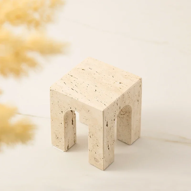 Home room table decoration door arched terrazzo ornament metal desktop accessories