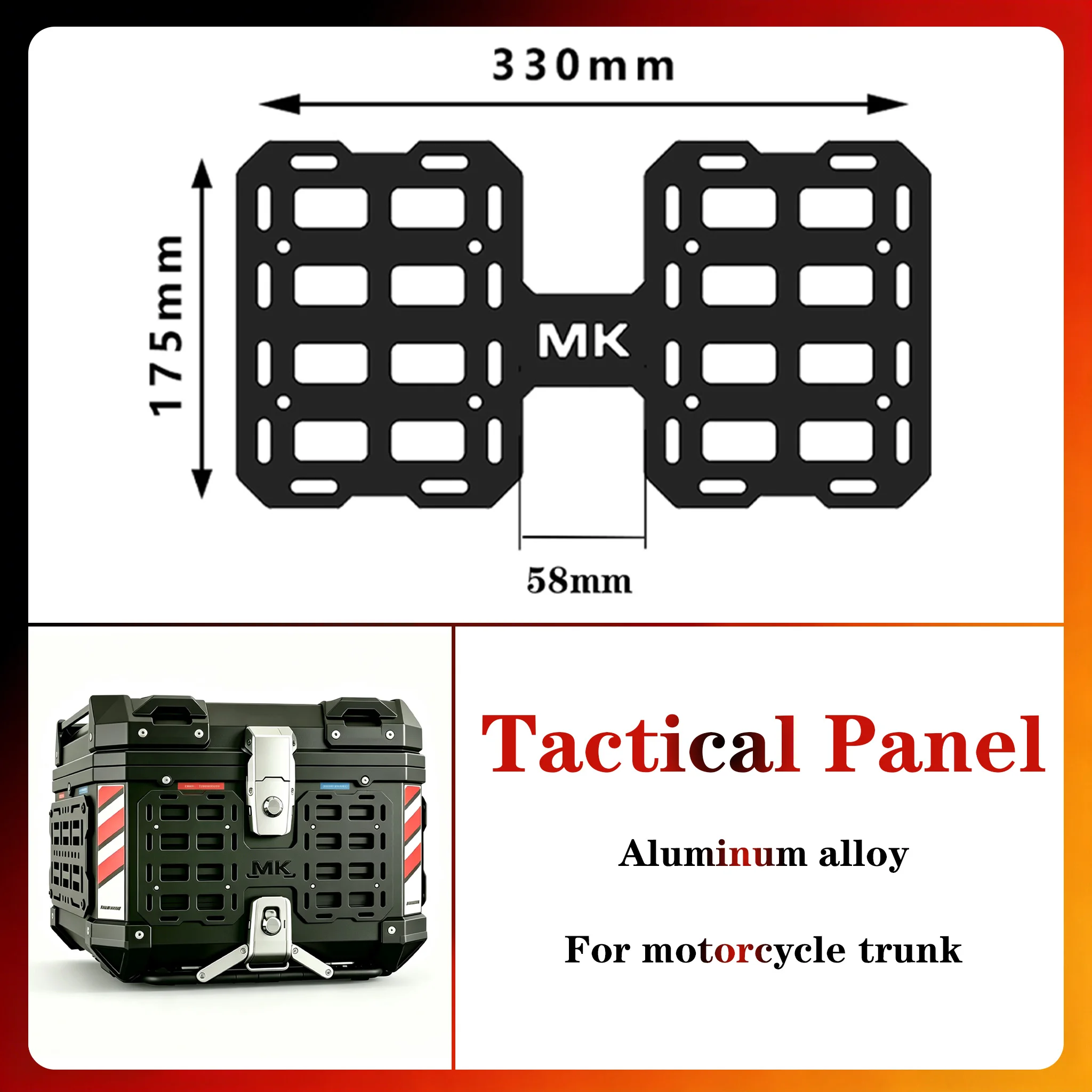 

Motorcycle Top Case Tactical Expansion Panel For Trunk aluminum alloy Molle Panel Universal Side Box Modular Organizer Storage