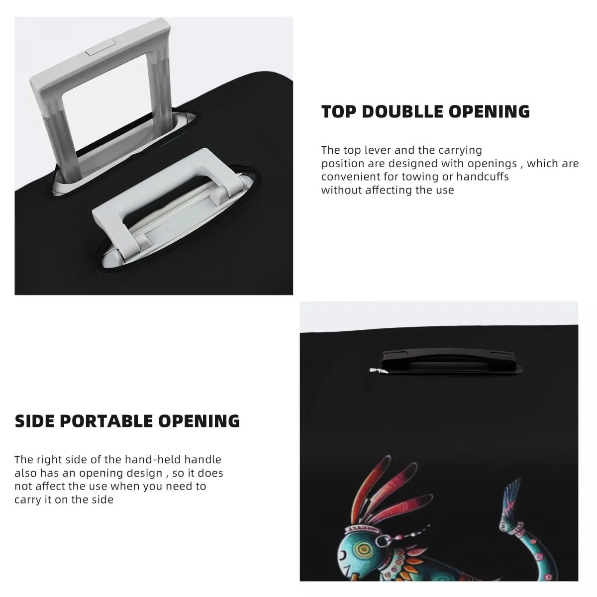 مخصص القبلية الأفريقية الأمريكية الأصلية Kokopelli السفر الأمتعة غطاء الغبار برهان غطاء حقيبة حامي صالح 18-32 بوصة #4