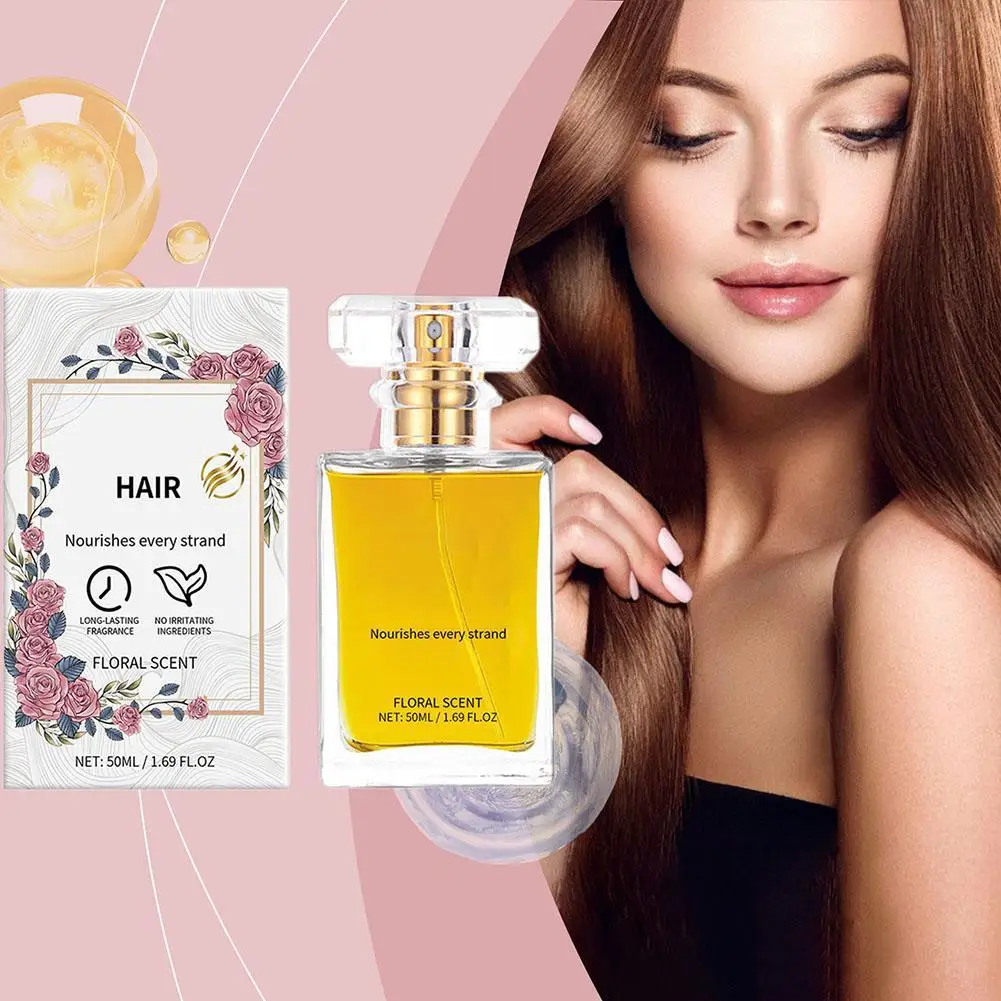 Parfum rambut minyak esensial parfum untuk wanita, parfum feromon tahan lama untuk rambut rusak kering gadis wanita Gfits