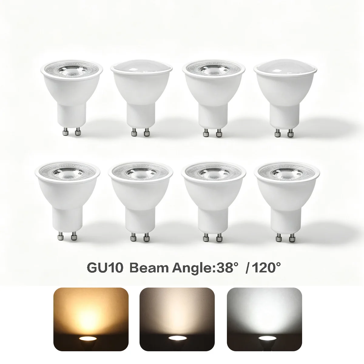 2-10PACK GU10 LED Bulb 3W 5W 6W 7W 8W 9W  38° 120° Beam Angle Multi Power Options  220V Halogen Replacement Foyer Cafe Spotlight