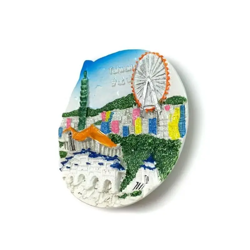 تايبي، الصين شخصية الإبداعية مشهد المدينة المغناطيسي مغناطيس الثلاجة السفر التذكارية ديكورات المنزل الرائعة
