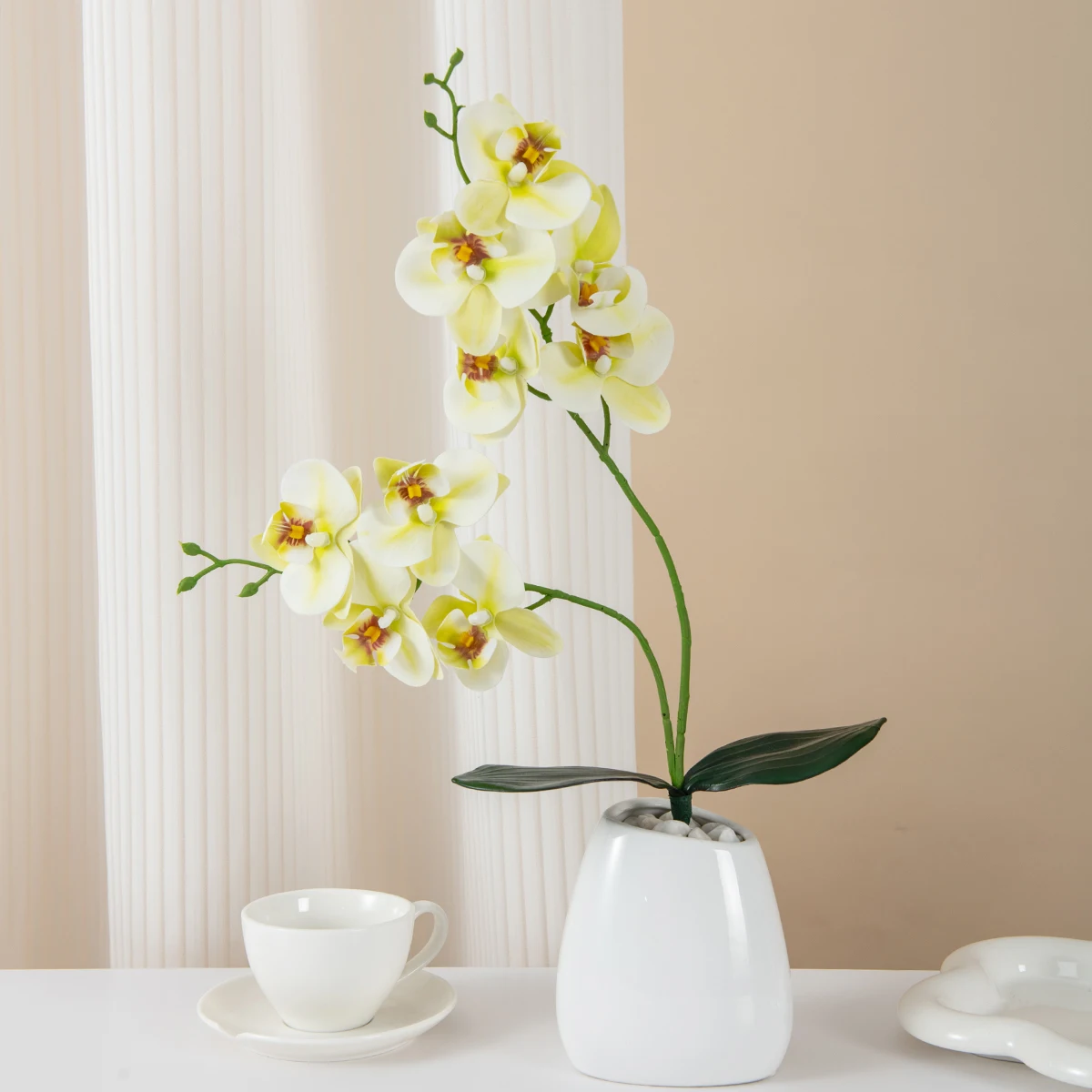Künstliche Blumen, 2, gegabelte Schmetterlings-Orchideen, Zuhause, Zimmer, Vase, Tischdekoration, Hochzeit, Outdoor, Hof, Brautsträuße, DIY-Kranz, Geschenke – Detail 3
