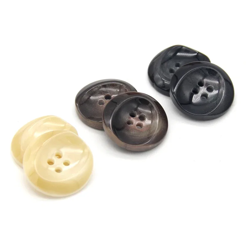 30mm Light Large Resin Horn Buttons For Clothing Women Suit Coat Jacket Handmade Beige Decorative Sewing Accessories Wholesale