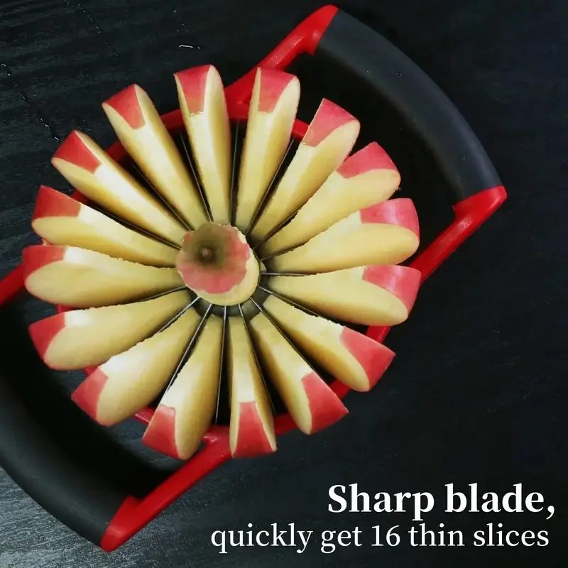 Apple Slicer Corer,Stainless Steel Upgraded 16-Slice Sharp Apple Slice Cutter Large,Ergonomic Plastic Handle Non-Slip Easy Grips