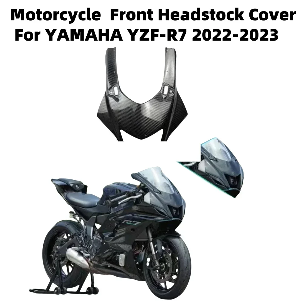 For Yamaha Yzf-R7 2022 2023 Motorcycle Front Headstock Cover Motorcycle Head Fairing Ornamental Accessories Abs Carbon Black