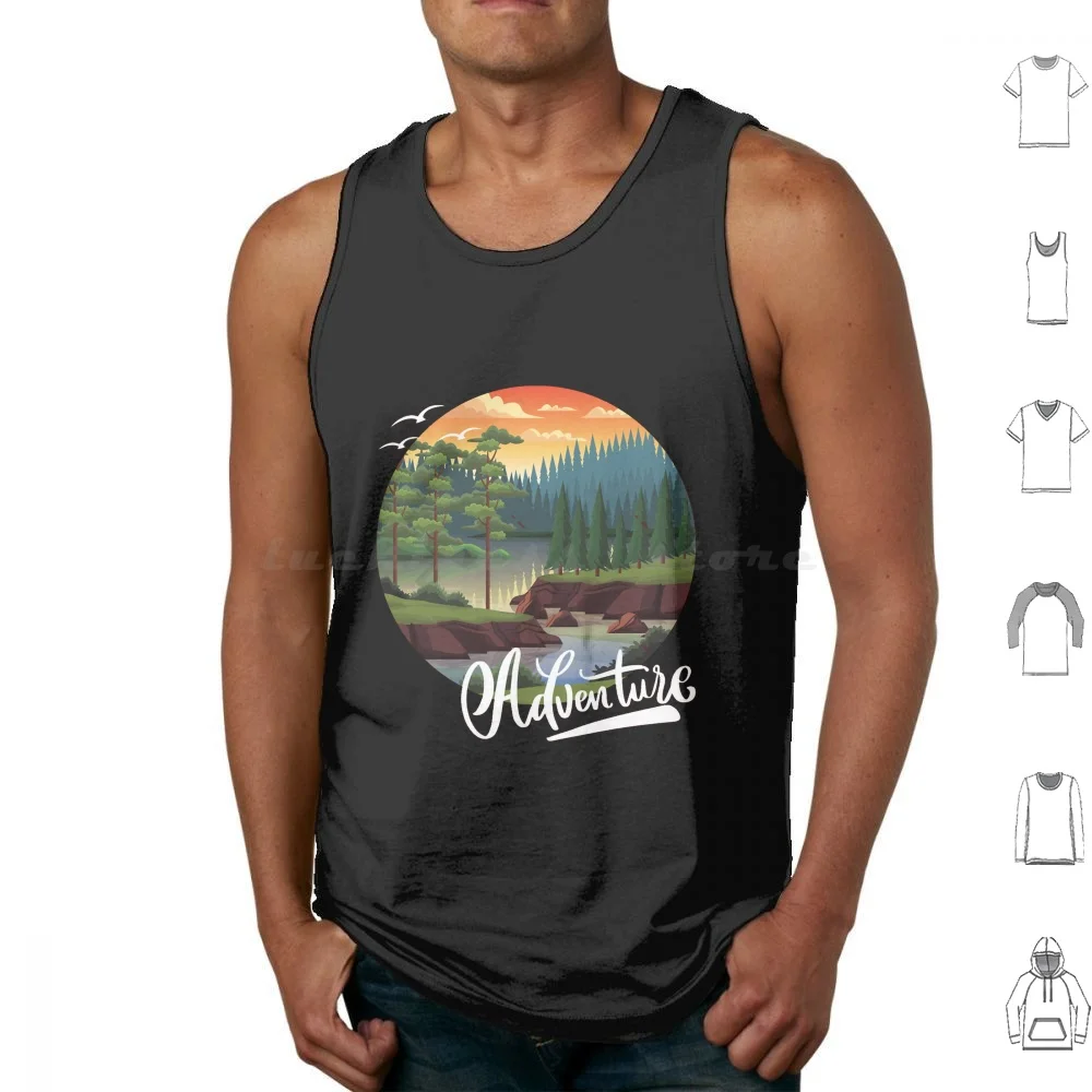 

Adventure Wanderlust Love Explore The World Travel Lover Summer Vacation Tank Tops Print Cotton